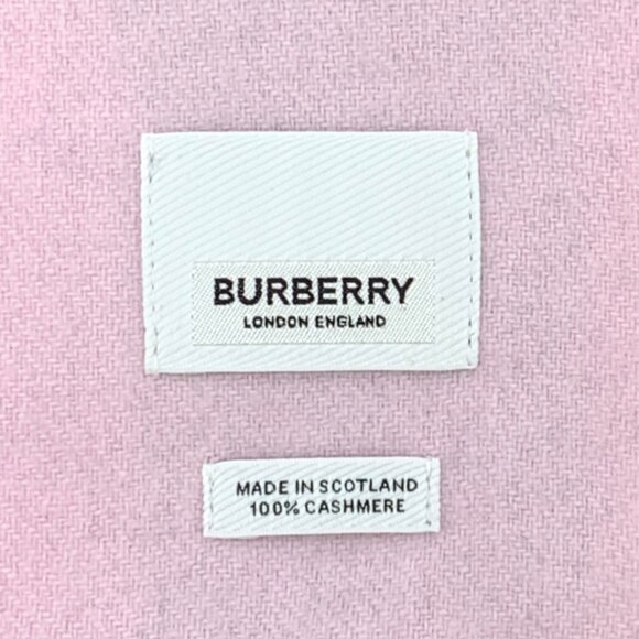 Burberry Pink Check Cashmere Fringe Scarf - Picture 6 of 9